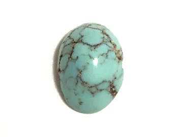 Natural Turquoise Robins Egg Pale Blue Oval Cabochon Polished Loose Gemstone 17x12mm 12.61ct December Birthstone For Jewellery Making