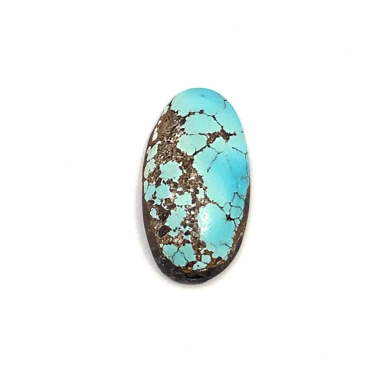 Cabochon Natural Turquoise Oval Blue Polished Loose Gemstone 23x12mm 9.65ct December Birthstone For Jewellery Making image 1
