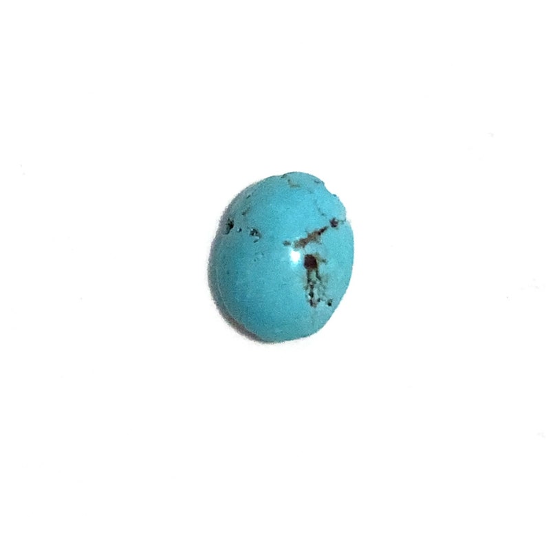 Turquoise Oval Cabochon Blue Loose Gemstone 1.52ct 8x6mm December Birthstone For Jewellery Making image 1