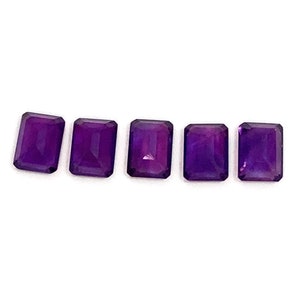 Amethyst Octagon Natural Faceted Fine Quality Polished Loose Purple Gemstones 8x6mm February Birthstone For Jewellery Making image 6
