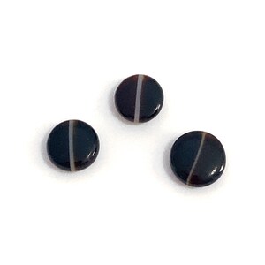 Natural Banded Onyx Round Buttons Cushion Shaped Black White Polished Loose Gemstones For Jewellery Making Mixed Sizes Lot Of 4 Stones image 4