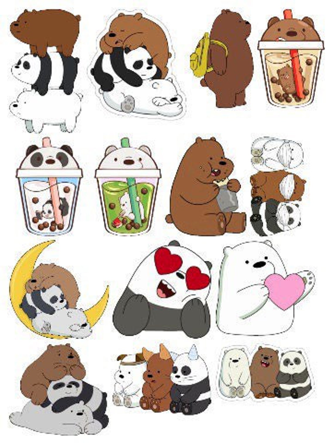We Bear Bears Stickers waterproof - Etsy