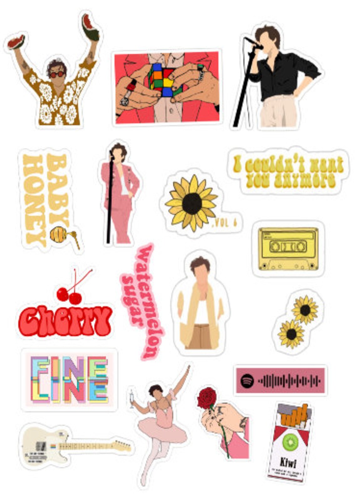 Harry Styles Stickers Waterproof Etsy