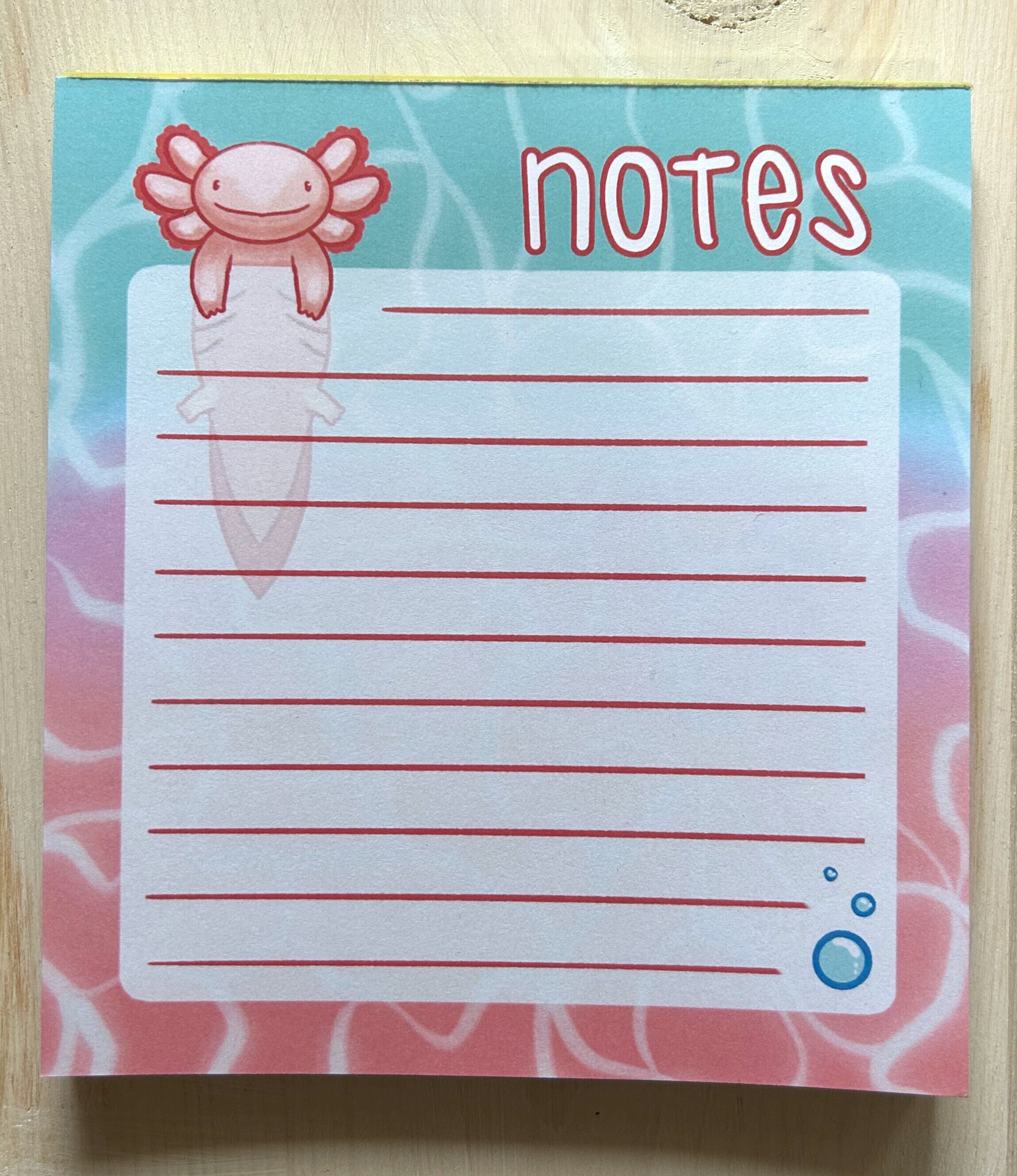 Axolotl Notepad - Etsy