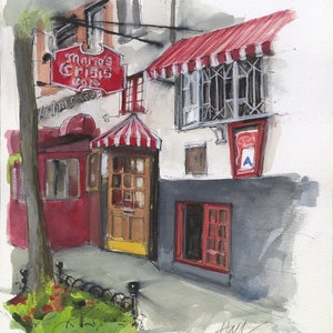 NYC ART PRINT, Marie&#39;s Crisis Cafe