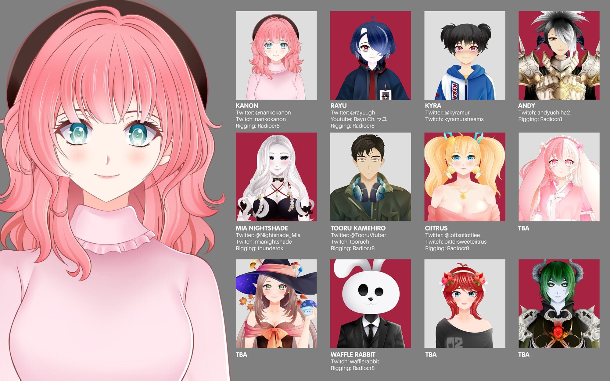 Custom made vtuber character bust up design character customizable