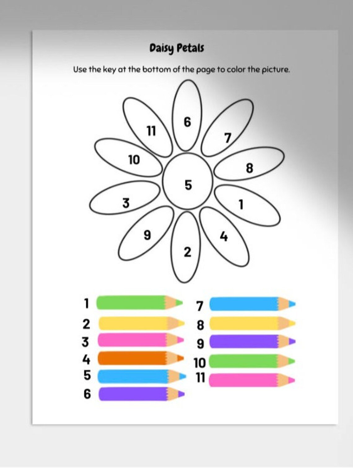 Daisy Petals COLORING Activity - Etsy