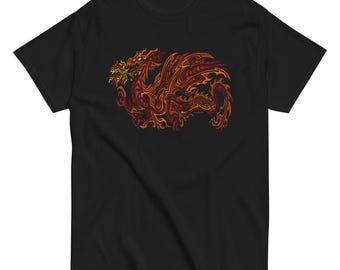 Tribal Red Dragon, Horizonal design,  Unisex classic tee