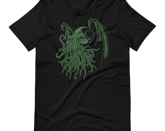 Green Cthulhu T-Shirt, Lovecraft, horror, mythos - Unisex t-shirt