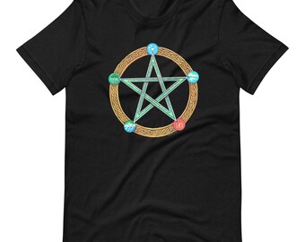 Celtic Pentagram, Earth, Fire, Water, Air, Spirit,  Unisex t-shirt