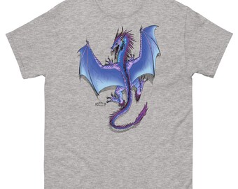 Big Dragon, Dragon wings spread, clinging on the front of the shirt  Unisex classic tee