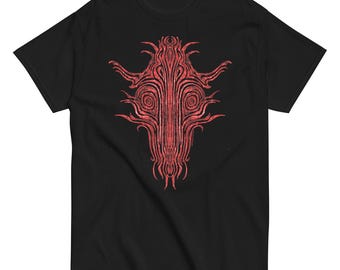 Demon Mask, red tribal, Unisex classic tee