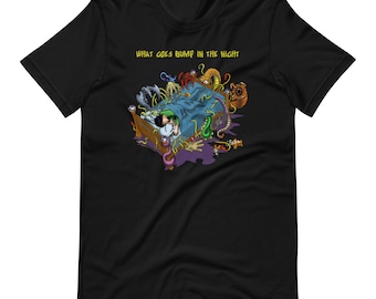 What goes bump in the night, What's under the bed, Artist: Ray VanTilburg,  Short-Sleeve Unisex T-Shirt