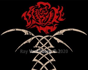 Tribal Rose design, Artist: Ray VanTilburg, Short-Sleeve Unisex T-Shirt