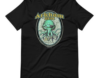 Arkham Rum, Cthulhu Distillery, Artist: Ray VanTilburg,  Short-Sleeve Unisex T-Shirt