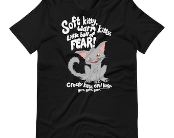 Weiches Kätzchen, Warmes Kätzchen, Kleiner ANGSTball! Lustiges Katzendesign. Künstler: Ray VanTilburg, Unisex-Kurzarm-T-Shirt