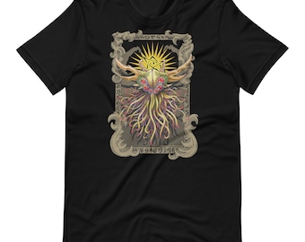 Cthulhu in frame, creepy cthulhu design, HP Lovecraft, Artist: Ray VanTilburg,  Short-Sleeve Unisex T-Shirt