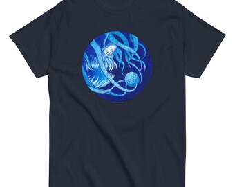 Cosmic horror, creature devouring planet. Unisex classic tee