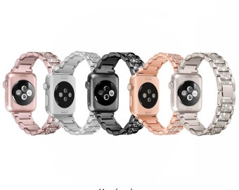 5 Couleurs Métal Infinity Diamant Personnalisé Apple Watch Band 49 45mm 40mm 42mm 44mm 38mm 41mm Série Apple Watch 8 7 6 5 4 3 2 1 SE | Bracelet de montre