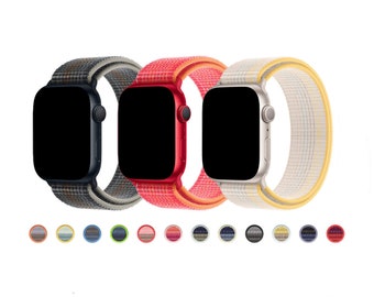 Bracelet de montre en nylon, cadeau personnalisé Apple Watch 45 mm 40 mm 42 mm 44 mm 38 mm 41 mm Ultra pour Apple Watch série Ultra 8 7 6 5 4 3 2 1 SE | Bracelet de montre