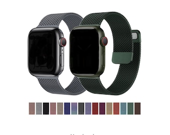 40 kleuren roestvrijstalen lusband magnetische aangepaste band voor Apple Watch 42 mm 44 mm 41 mm 45 mm 38 mm 40 mm 49 mm serie 1 2 3 4 5 6 7 8 SE Ultra