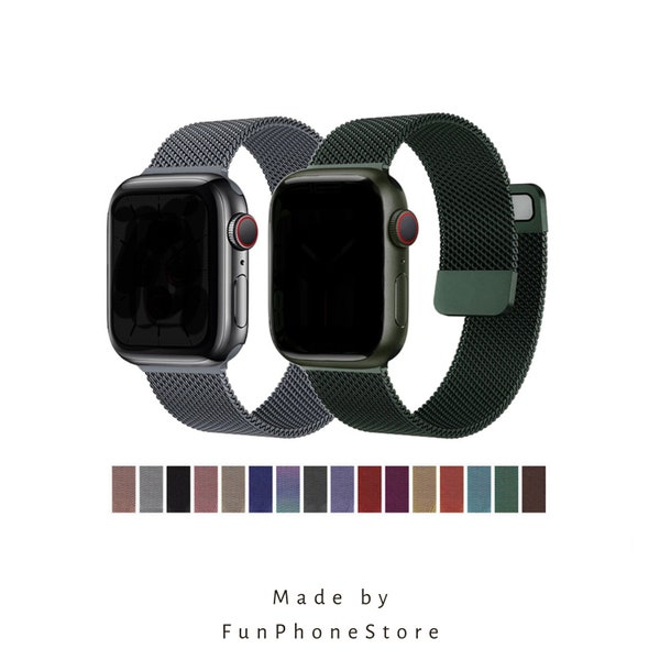 Bracelet magnétique personnalisé 40 couleurs pour montre Apple Watch 42 mm 44 mm 41 mm 45 mm 38 mm 40 mm 49 mm Série 1 2 3 4 5 6 7 8 SE Ultra