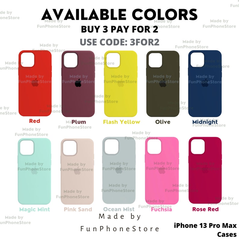 60 Farben Custom Case Silikon für Apple iPhone 13 Pro Max 7/8 SE 2020 Plus XR XS 13 Pro Max 12 13 Mini/ Apple iPhone 12 13 14 Pro Max Bild 2