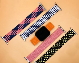 16 Farben Nylon Geflochtenes Armband Custom Band Loop für Apple Watch 38mm 40mm 41mm 42mm 44mm 45mm Serie 7 6 5 4 3 2 1 und SE | Uhrenarmband