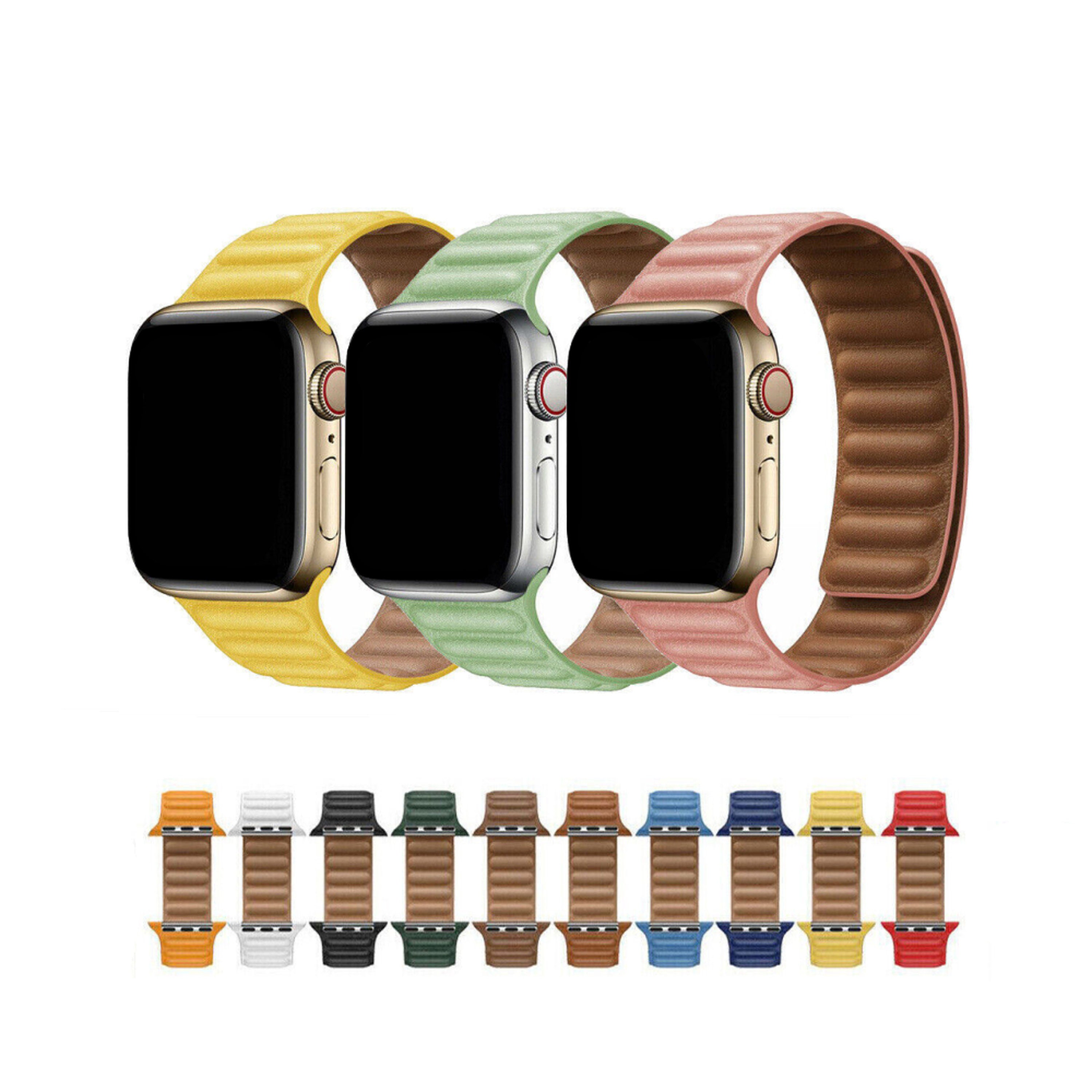 14 Colors Leather Link Strap Magnetic Custom Band for Apple Watch 45mm 49mm  38mm 40mm 41mm 42mm 44mm Series 1 2 3 4 5 6 7 8 Ultra - Etsy Israel