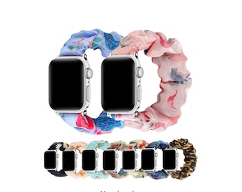 Elastischer Scrunchie Loop Strap Custom Band für Apple Watch 49mm 45mm 42mm 44mm 40mm 41mm für Uhrenserie 9 8 7 6 5 4 3 2 1 SE | Uhrenarmband