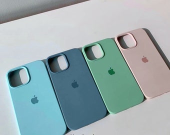 60 Farben Silikon Hülle für Apple iPhone 14 Pro 7/8 SE 2020 Plus XR XS 11 Pro Max 12 13 Mini/ Apple iPhone 12 13 14 Pro Max Handy