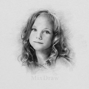 Pencil drawing portrait  from photo | Digital sketch with imitation of pencil | Personalized gift I Digital file