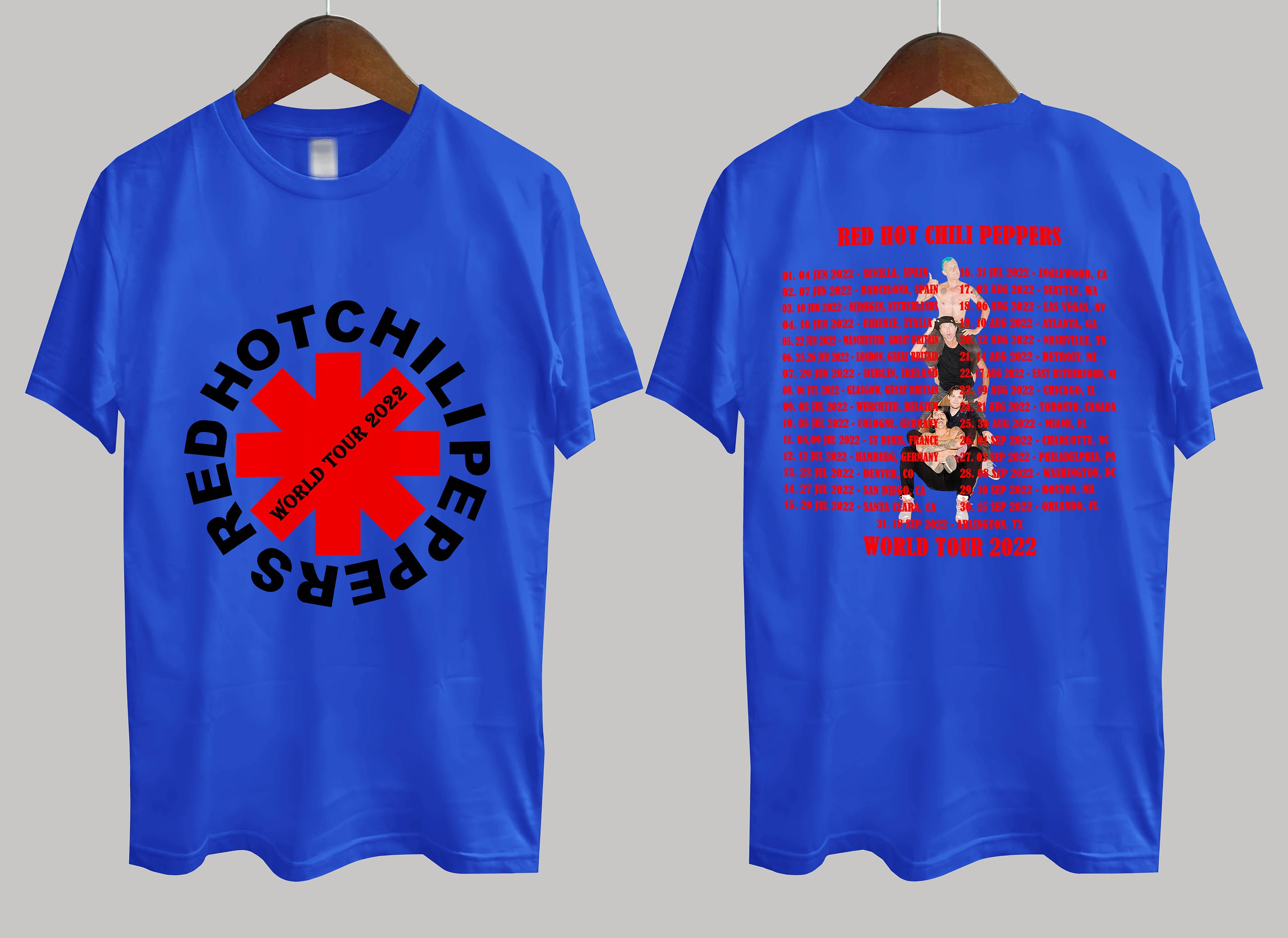 Red Hot Chili Peppers World Tour 22 Heren T Shirt Etsy Nederland