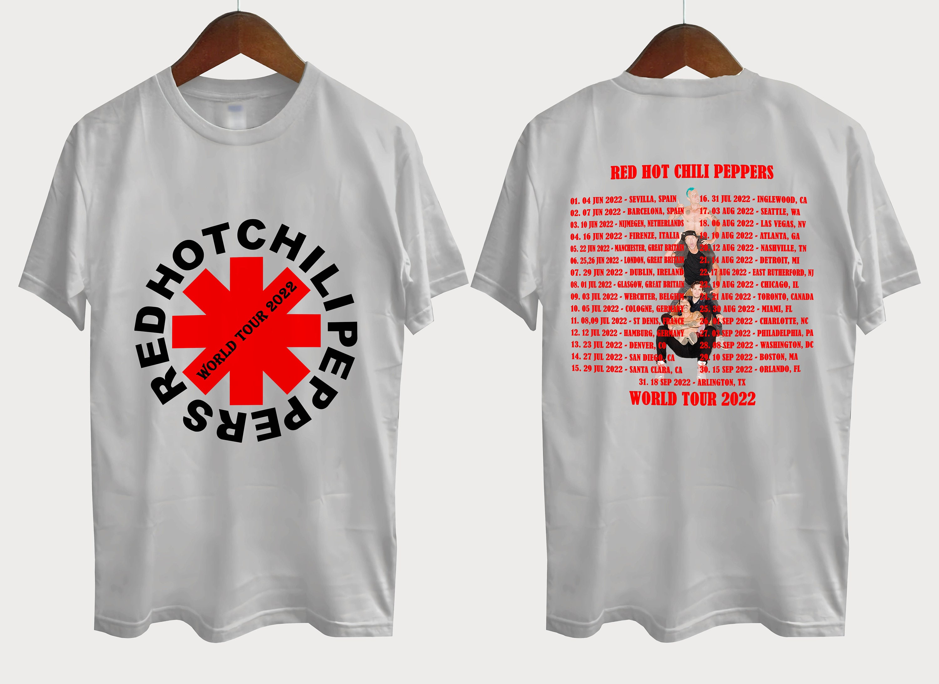 Red Hot Chili Peppers World Tour 22 Herren T Shirt Etsy De