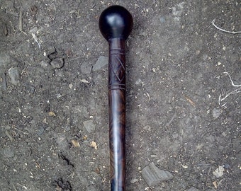 Maasai Traditional Blackwood Talking Stick Original Handcarved U Pik Wood 17-27IN Unique Unisex Kenya African Art Wall Deco Hunting Walking