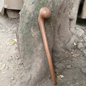 Maasai Traditional Olivewood Talking Stick Original Handcarved U Pik Wood 17-27IN Unique Unisex Kenya African Art Wall Deco Hunting Walking