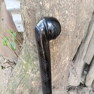 Massai Traditioneller Eisenholz sprechender Stock Original handgeschnitztes U Pik Holz 17-27 Zoll Einzigartiges Unisex Kenia Afrikanische Kunst Wand-Deko-Jagd-Gehen
