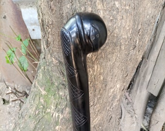 Maasai Traditional Ironwood Talking Stick Original Handcarved U Pik Wood 17-27INCH Unique Unisex Kenya African Art Wall Deco Hunting Walking