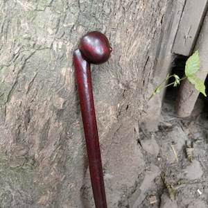 1.5IN Maasai Traditional Mahogany Talking Stick Original Handcarved U Pik Wood 17-27IN Unisex Kenya African Art Wall Deco Hunting Walking