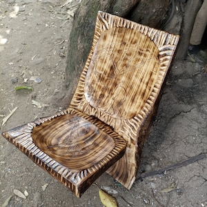 Live Edge Verstelbare Kruk Stoel Kenia Afrika Kunst Origineel Slaapkamer Buiten Binnen Kinderen Kantoor Studio Compact Traditioneel Handgesneden Dieren