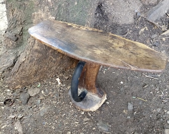 Taburete vintage Turkana, silla, reposacabezas, antiguo, Kenia, africano, madera, arte, multicolor, antiguo, mesa, estante, pared, decoración, caza, caminar, original, usado