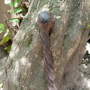 2.25 Maasai Traditional Ironwood Talking Stick Original Handcarved Pik Wood 17-27IN Unique Unisex Kenya Africa Art Wall Deco Hunting Walking
