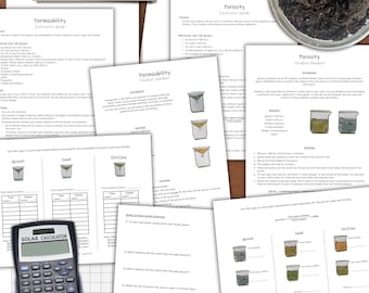 Porosity & Permeability Lab Activities: science projects with worksheets, handouts, and directions!