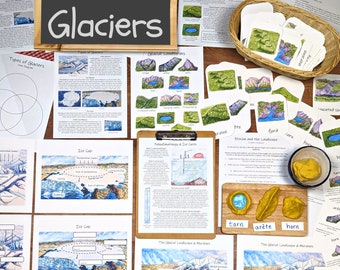 Glaciers Unit: Science on Ice! Earth science lesson plan, homeschool unit study, classroom printables, nature study