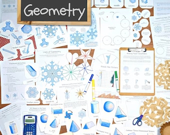 Winter Geometry Unit: Snowflakes, Symmetry, 3D Shapes (PDF)