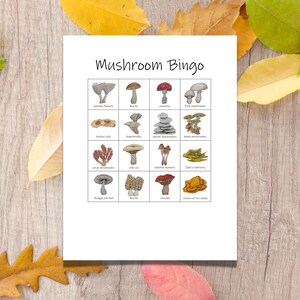 Mushroom Bingo Set: 25 Watercolor Bingo Cards (printable PDF) - Etsy