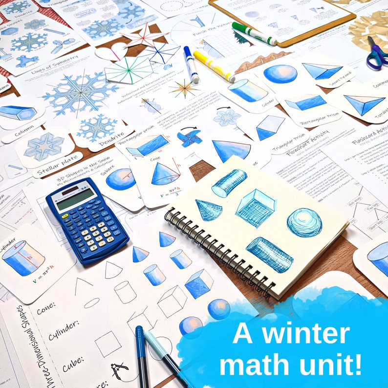 Geometry in the Snow: a winter math unit study 3D shapes, volume, symmetry, and snowflakes lesson plan zdjęcie 2