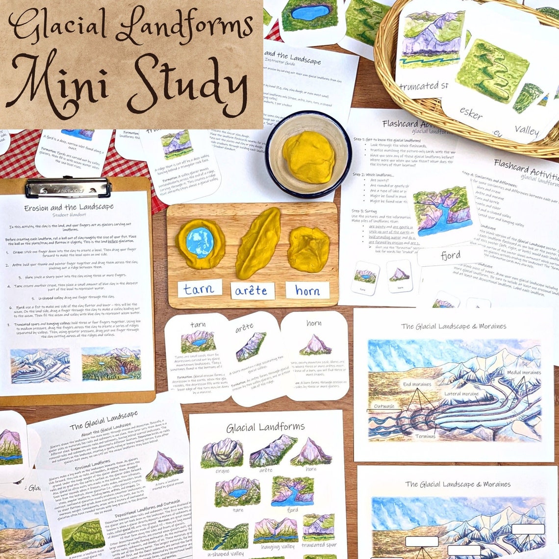 Glacial Landforms Study: Geography Learning Activities! Lesson Plan ...