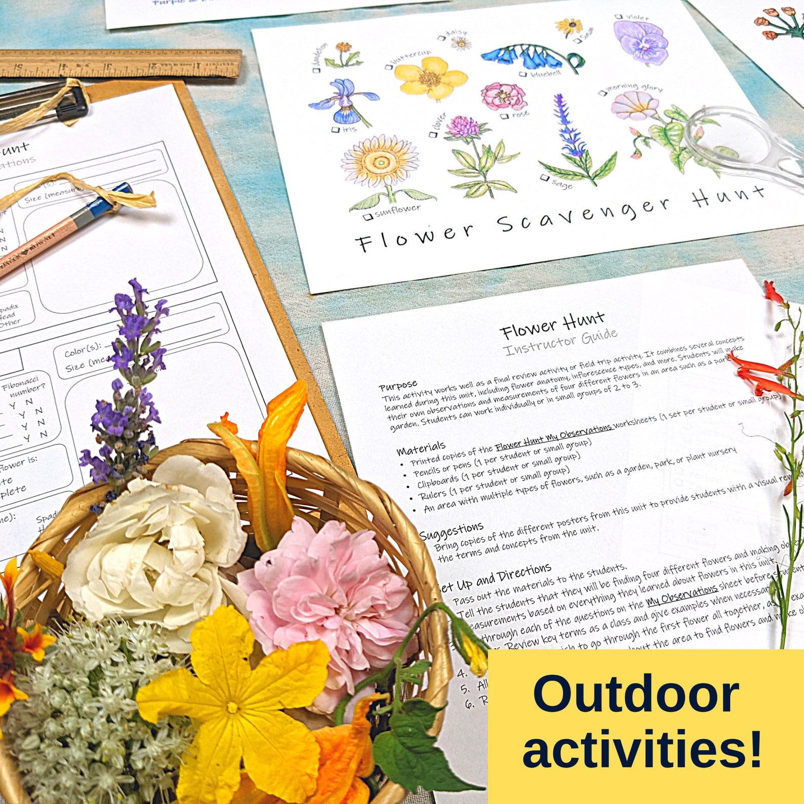 Flower Unit Botany Unit Study Materials Garden Flowers Etsy