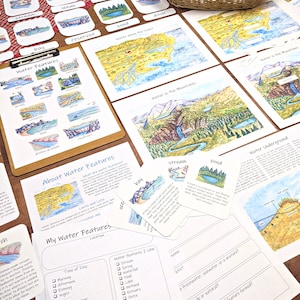 Water Features Unit: a printable earth science unit, learn about common waterbodies, homeschool geography printables image 2